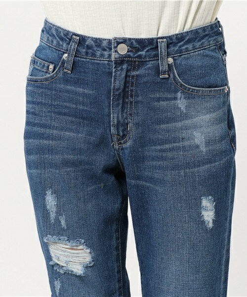 archives（アルシーヴ）の「ダメージテーパードパンツ（デニムパンツ・レディース・ブルー/ロイヤルブルー・SMALL/MEDIUM）」の6枚目の写真