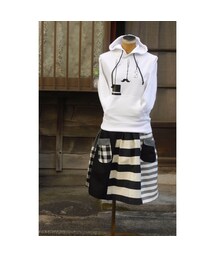 NIRAME.CO | お手伝いスカート　モノトーン　ボーダーチェック(スカート)