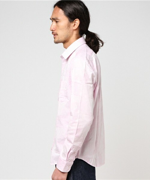 MEN'S BIGI(メンズビギ)の「ストレッチ パッチワークシャツ/カジュアルシャツ(シャツ/ブラウス・メンズ・ホワイト/ネイビー/ピンク・S/M/L)」の4枚目の写真