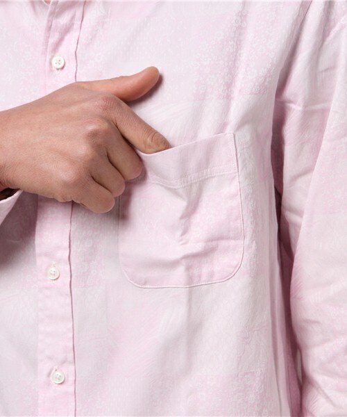 MEN'S BIGI(メンズビギ)の「ストレッチ パッチワークシャツ/カジュアルシャツ(シャツ/ブラウス・メンズ・ホワイト/ネイビー/ピンク・S/M/L)」の9枚目の写真