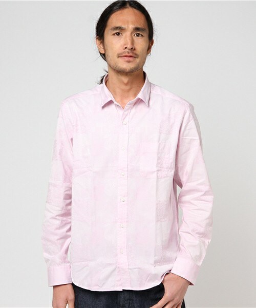 MEN'S BIGI(メンズビギ)の「ストレッチ パッチワークシャツ/カジュアルシャツ(シャツ/ブラウス・メンズ・ホワイト/ネイビー/ピンク・S/M/L)」の3枚目の写真
