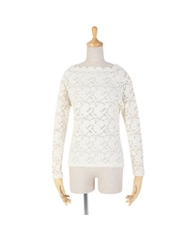 F i.n.t | スカラップ衿ぐり総レーストップス/F&A(Tシャツ/カットソー)