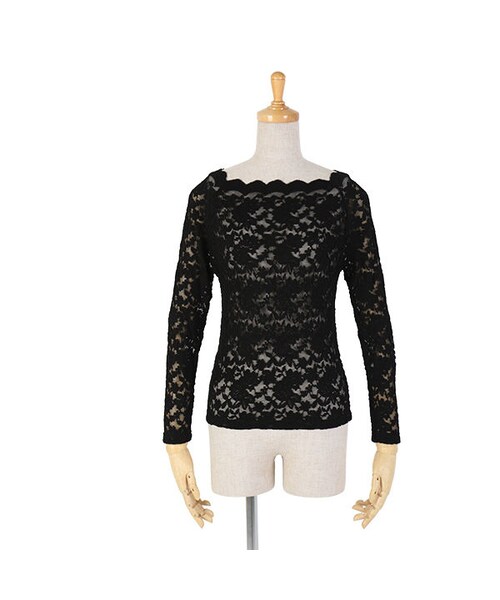 F i.n.t（フィント）の「スカラップ衿ぐり総レーストップス/F&A（Tシャツ/カットソー・レディース・その他）」の4枚目の写真