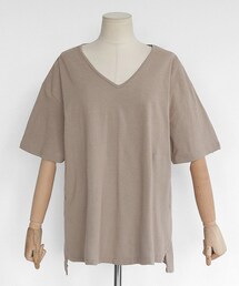 DHOLIC | VネックアンバランスヘムショートスリーブTシャツ(Tシャツ/カットソー)