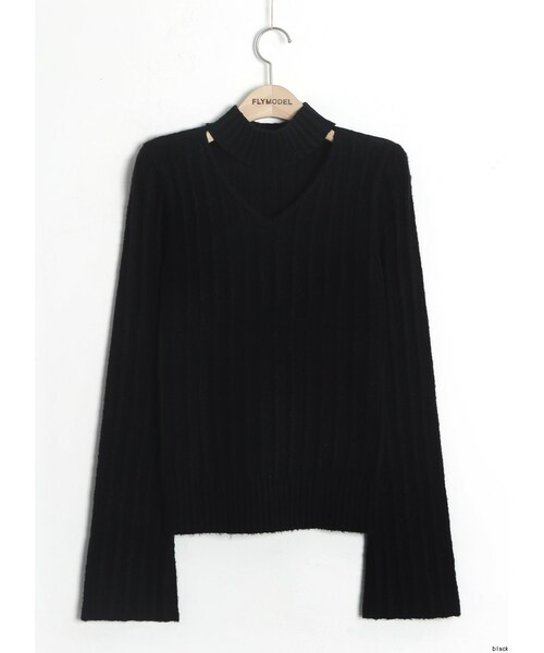FLYMODEL(フライモデル)の「シンプルVネックチョーカーニット(P0000RGR)(ニット/セーター・レディース・F)」の1枚目の写真