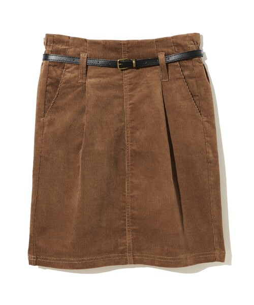 GRL（グレイル）の「ベルト付きコーデュロイタイトスカート（スカート・レディース・ピンクベージュ/キャメル/ダークピンク/ブラウン/モカ・M）」の2枚目の写真