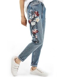 TOPSHOP | Women's Topshop Mom Embroidered Jeans(デニムパンツ)