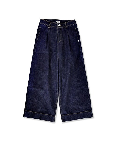 flower（フラワー）の「glossy denim pants ～グロッシーデニムパンツ（デニムパンツ・レディース・blue/navy・S・M）」の2枚目の写真