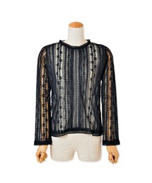 flower | span lace top ～ｽﾊﾟﾝﾚｰｽﾄｯﾌﾟ(シャツ/ブラウス)
