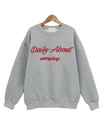 Dailyabout | ベーシック裏起毛レタリング刺繍ルーズフィットスウェット(P0000WKJ)(スウェット)