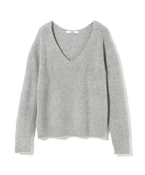 GRL（グレイル）の「Vネックニットトップス（ニット/セーター・レディース・オフホワイト/ブラック/ピンク/グレー/ボルドー/ベージュ/ライトグレー・M）」の3枚目の写真
