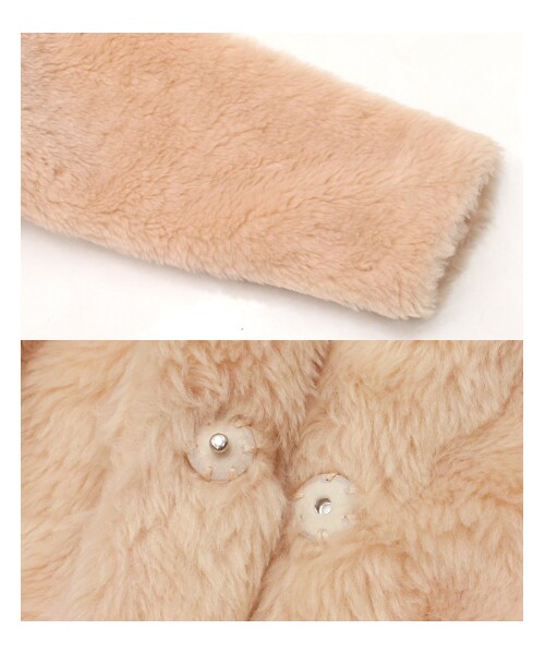 ANAP（アナップ）の「フェイクファーノーカラーコート（ジャケット/アウター・レディース・アイボリー/ピンク/ブラック・one size）」の18枚目の写真