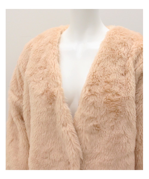 ANAP（アナップ）の「フェイクファーノーカラーコート（ジャケット/アウター・レディース・アイボリー/ピンク/ブラック・one size）」の17枚目の写真