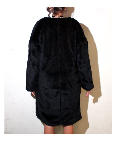 ANAP（アナップ）の「フェイクファーノーカラーコート（ジャケット/アウター・レディース・アイボリー/ピンク/ブラック・one size）」の16枚目の写真