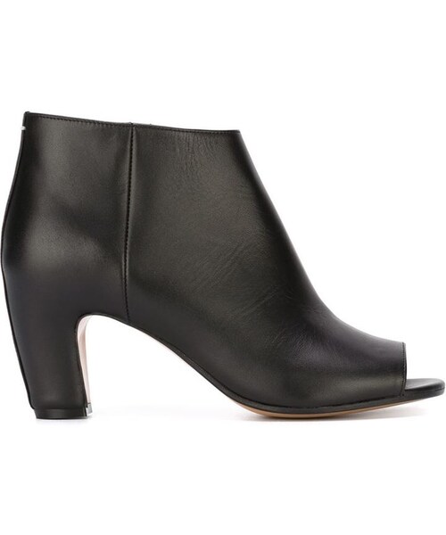 Maison Margiela黒レザートゥオープンブーティ Maison Margiela（メゾンマルジェラ）の「Maison Margiela オープン