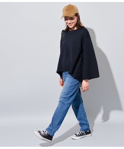 VIS(ビス)の「ビス ミラノリブAラインプルオーバー(ニット/セーター・レディース・ベージュ(27)・F)」の2枚目の写真