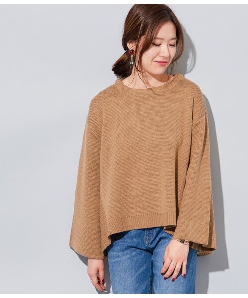 VIS(ビス)の「ビス ミラノリブAラインプルオーバー(ニット/セーター・レディース・ベージュ(27)・F)」の1枚目の写真