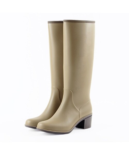 ORiental TRaffic（オリエンタルトラフィック）の「SALEヒールレインブーツ/オリエンタルトラフィック(ORiental TRaffic )（ブーツ・レディース・グレー/ブラック・S(22.0〜22.5)/M(23.0〜23.5)/L(24.0〜24.5)/LL(25.0〜26.0)）」の2枚目の写真