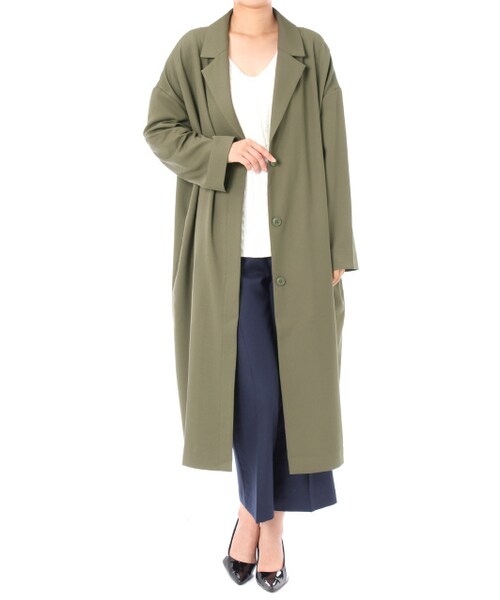 AZUL by moussy（アズールバイマウジー）の「AZUL by moussy ロングチェスターコート（ジャケット/アウター・レディース・CAM/KHA・S/M）」の3枚目の写真