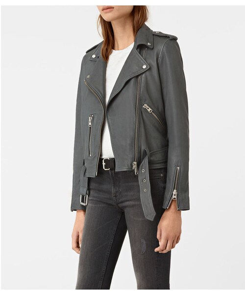 ALLSAINTS(オールセインツ)の「Balfern Biker(ライダースジャケット・レディース・Green/Light Grey・SS/S/M/3S)」の9枚目の写真