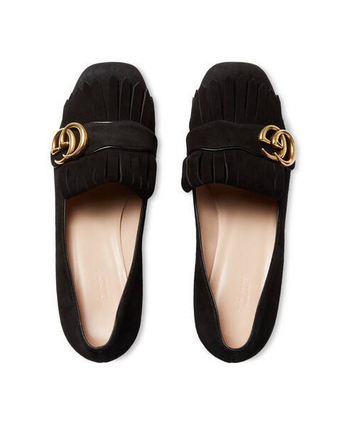 GUCCI（グッチ）の「〔マーモント〕 スエード ミッドヒールパンプス（パンプス・レディース・ピンク  レザー/レッド スエード/ホワイト  レザー/ピンク スエード/ライトピンク スエード/プラチナ  レザー/シルバー メタリッ レザー/ブルー ニューフローラ プリント レザー/ブラック スエード/ブラック  レザー・36.5 = 23.5 CM/37 = 24 CM/35 = 22 CM/35.5 = 22.5 CM/37.5 = 24.5 CM/34 = 21 CM/34.5 = 21.5 CM/36 = 23 CM/38 = 25 CM/38.5 = 25.5 CM/39 = 26 CM）」の22枚目の写真