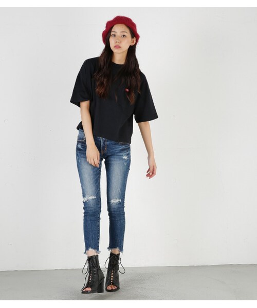 moussy fringe cropped Skinny 新品タグ付き