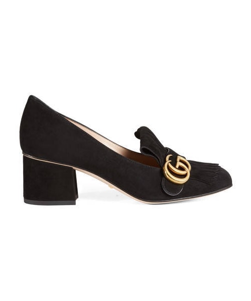 GUCCI（グッチ）の「スエード ミッドヒールパンプス（パンプス・レディース・ブルー ニューフローラ プリント レザー/ホワイト  レザー/ブラック スエード/ピンク スエード/シルバー メタリッ レザー/ピンク  レザー/ライトピンク スエード/ブラック  レザー/プラチナ  レザー/レッド スエード・34 = 21 CM/34.5 = 21.5 CM/35 = 22 CM/35.5 = 22.5 CM/36 = 23 CM/36.5 = 23.5 CM/37 = 24 CM/37.5 = 24.5 CM/38 = 25 CM/38.5 = 25.5 CM/39 = 26 CM）」の15枚目の写真