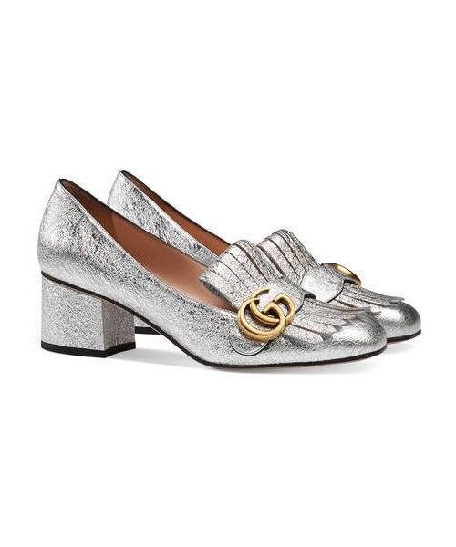 GUCCI（グッチ）の「スエード ミッドヒールパンプス（パンプス・レディース・ブルー ニューフローラ プリント レザー/ホワイト  レザー/ブラック スエード/ピンク スエード/シルバー メタリッ レザー/ピンク  レザー/ライトピンク スエード/ブラック  レザー/プラチナ  レザー/レッド スエード・34 = 21 CM/34.5 = 21.5 CM/35 = 22 CM/35.5 = 22.5 CM/36 = 23 CM/36.5 = 23.5 CM/37 = 24 CM/37.5 = 24.5 CM/38 = 25 CM/38.5 = 25.5 CM/39 = 26 CM）」の18枚目の写真