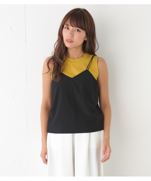 SLY（スライ）の「SLY Wストラップキャミ（キャミソール・レディース・BEG/BLK/M/ORG・F）」の2枚目の写真