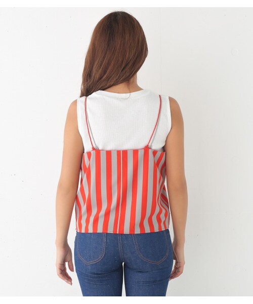 SLY（スライ）の「SLY Wストラップキャミ（キャミソール・レディース・BEG/BLK/M/ORG・F）」の9枚目の写真