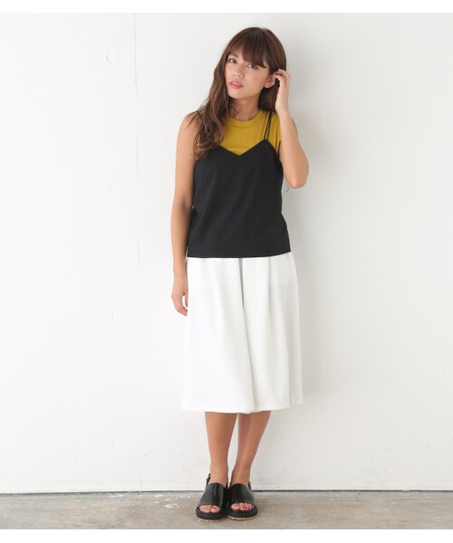 SLY（スライ）の「SLY Wストラップキャミ（キャミソール・レディース・BEG/BLK/M/ORG・F）」の17枚目の写真