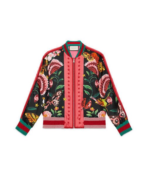 GUCCI（グッチ）】シルクボンバージャケット（SIZE:M相当）