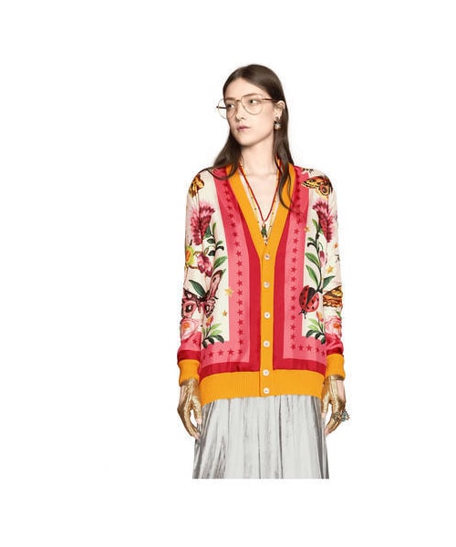 GUCCI ロングカーディガン　リバーシブル　レディース GUCCI（グッチ）の「〔グッチ ガーデン〕 オンライン限定