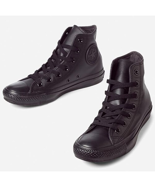 CONVERSE（コンバース）の「【コンバース】【定番】スニーカー(LEAオールスターHI)/コンバース(Converse)（スニーカー・レディース・ブラック/ブラックモノクローム/ホワイト・22.0/22.5/23.0/23.5/24.0/24.5）」の3枚目の写真