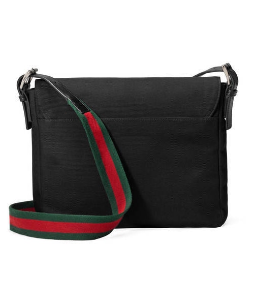 グッチ テクノキャンバス メッセンジャーバッグ 黒 GUCCI（グッチ）の「〔グッチ バンド〕ブラックテクノ キャンバス