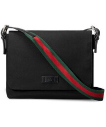 GUCCI | 〔グッチ バンド〕ブラックテクノ キャンバス メッセンジャーバッグ(ショルダーバッグ)