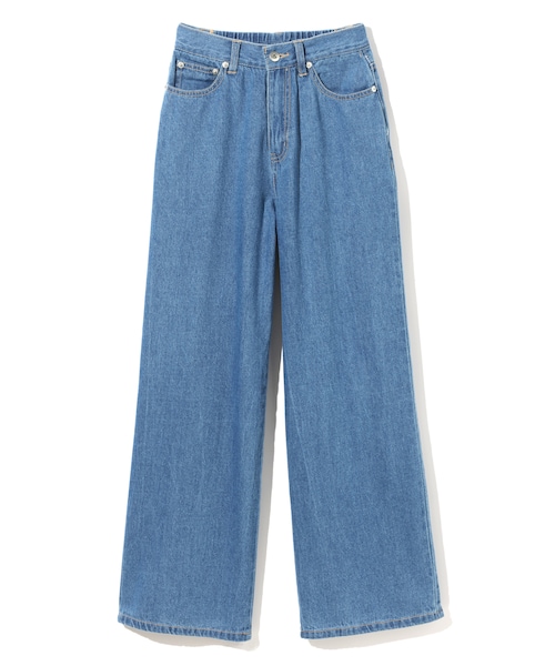 GRL（グレイル）の「デニムワイドパンツ（デニムパンツ・レディース・ブルー/ライトブルー/ネイビー・S）」の2枚目の写真