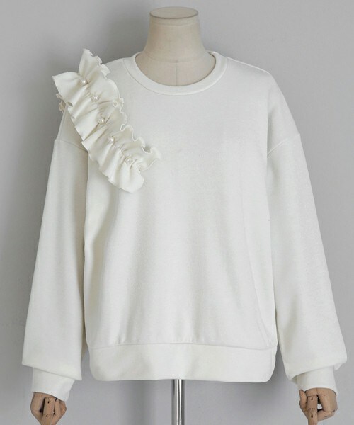 DHOLIC(ディーホリック)の「ショルダーフリルスウェットプルオーバー(スウェット・レディース・FREE)」の1枚目の写真