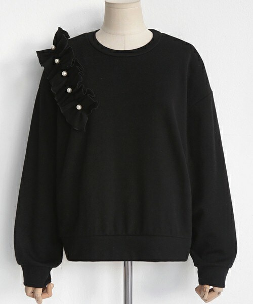 DHOLIC(ディーホリック)の「ショルダーフリルスウェットプルオーバー(スウェット・レディース・FREE)」の2枚目の写真