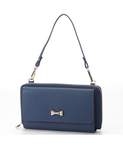 cache cache（カシュ カシュ）の「サイフショルダー/カシュカシュ/カシュカシュ(cache cache)（ショルダーバッグ・レディース・YEIV/アイボリー/ゴールド/シルバー/ネイビー/ピンクベージュ/ブラック/ブラックアイ/ブルーホワイト/レッド）」の6枚目の写真