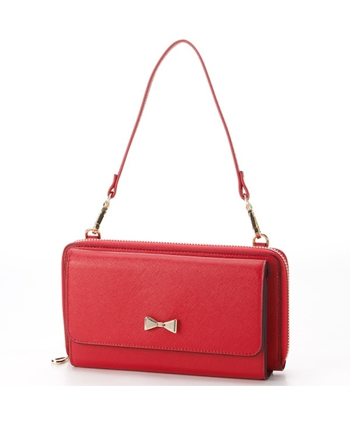 cache cache（カシュ カシュ）の「サイフショルダー/カシュカシュ/カシュカシュ(cache cache)（ショルダーバッグ・レディース・YEIV/アイボリー/ゴールド/シルバー/ネイビー/ピンクベージュ/ブラック/ブラックアイ/ブルーホワイト/レッド）」の8枚目の写真