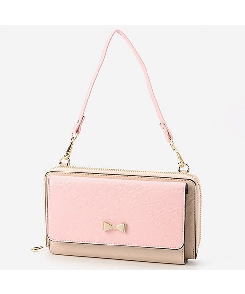 cache cache（カシュ カシュ）の「サイフショルダー/カシュカシュ/カシュカシュ(cache cache)（ショルダーバッグ・レディース・YEIV/アイボリー/ゴールド/シルバー/ネイビー/ピンクベージュ/ブラック/ブラックアイ/ブルーホワイト/レッド）」の5枚目の写真