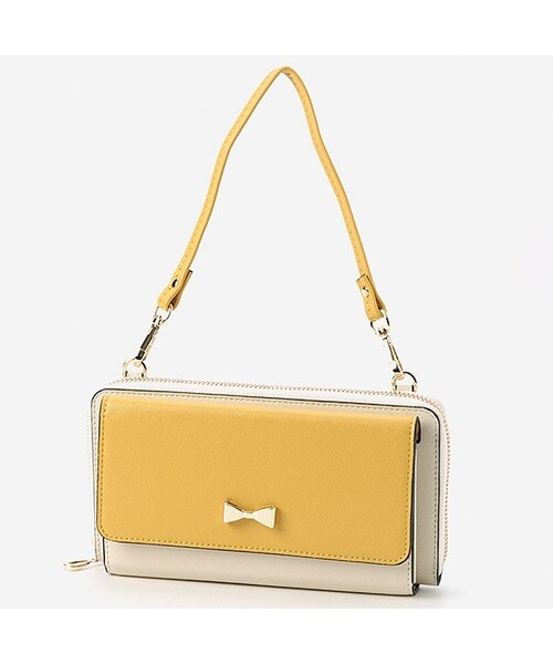 cache cache（カシュ カシュ）の「サイフショルダー/カシュカシュ/カシュカシュ(cache cache)（ショルダーバッグ・レディース・YEIV/アイボリー/ゴールド/シルバー/ネイビー/ピンクベージュ/ブラック/ブラックアイ/ブルーホワイト/レッド）」の4枚目の写真