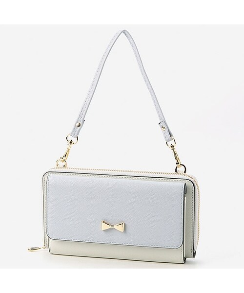 cache cache（カシュ カシュ）の「サイフショルダー/カシュカシュ/カシュカシュ(cache cache)（ショルダーバッグ・レディース・YEIV/アイボリー/ゴールド/シルバー/ネイビー/ピンクベージュ/ブラック/ブラックアイ/ブルーホワイト/レッド）」の7枚目の写真