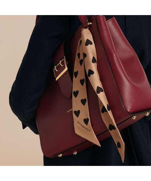 Burberry バーバリー カシミアスカーフ レザートリム マフラー 