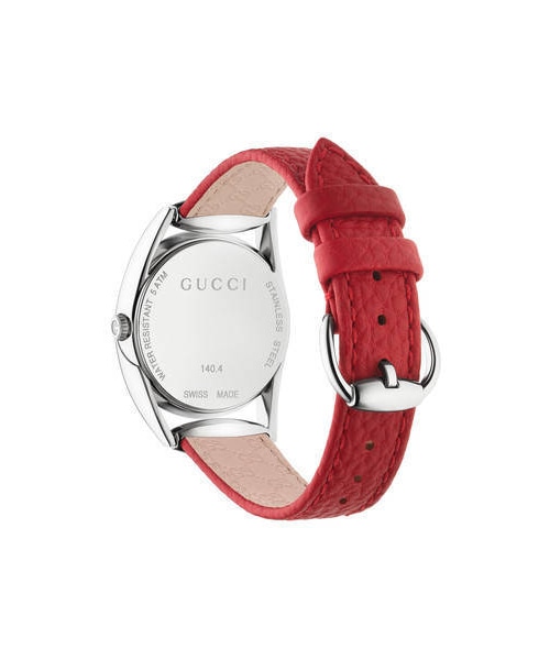 GUCCI（グッチ）の「〔ホースビット〕 オンライン限定 スモール ウォッチ ステンレススチール＆レザー（アナログ腕時計・レディース・レッド レザー・U）」の3枚目の写真