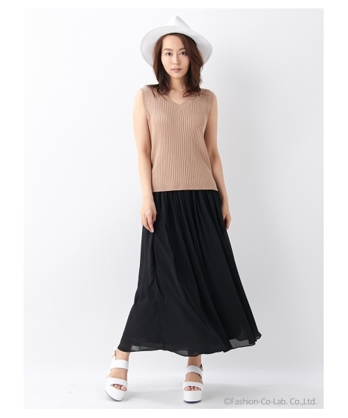 Ingni イング の イング C シフォン楊柳ロング スカンツ スカート Wear