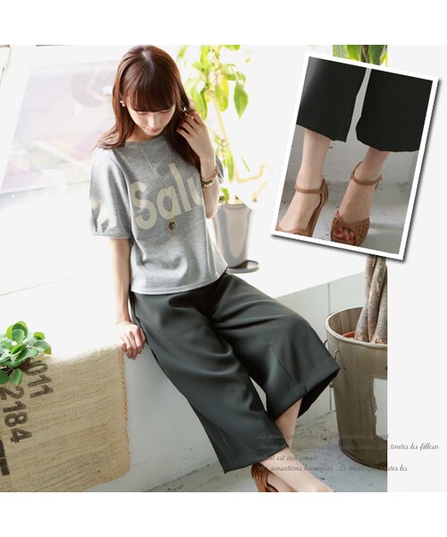 no brand（ノーブランド）の「CYNICAL キレイめガウチョパンツ(512-96073)（その他パンツ・レディース・ブルー・M(02)）」の5枚目の写真