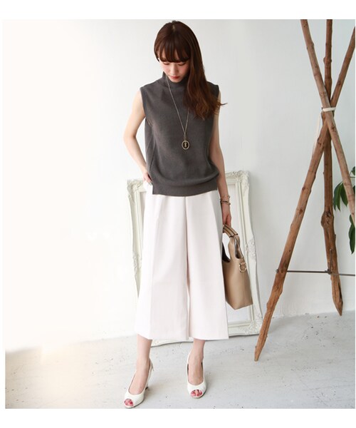 no brand（ノーブランド）の「CYNICAL キレイめガウチョパンツ(512-96073)（その他パンツ・レディース・ブルー・M(02)）」の2枚目の写真