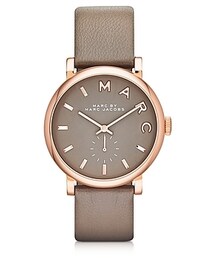 Marc by Marc Jacobs | マーク バイ マークジョイコブス Baker 36 MM Gray Leather Strap and Rose Gold Stainless Steel Women's Watch(アナログ腕時計)